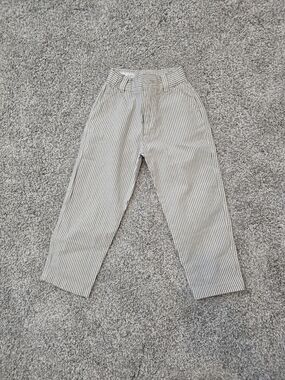 Zara Toddler Beige and White Pinstripe Chinos